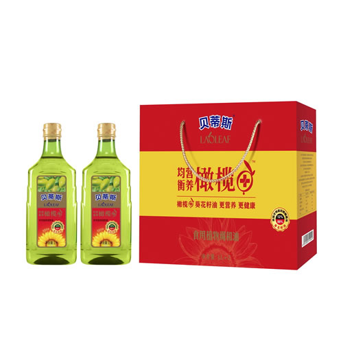 橄榄+葵花籽油 1L.2礼盒装